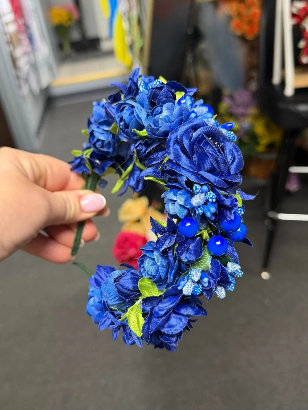 Royal Blue Floral Kids Headband by